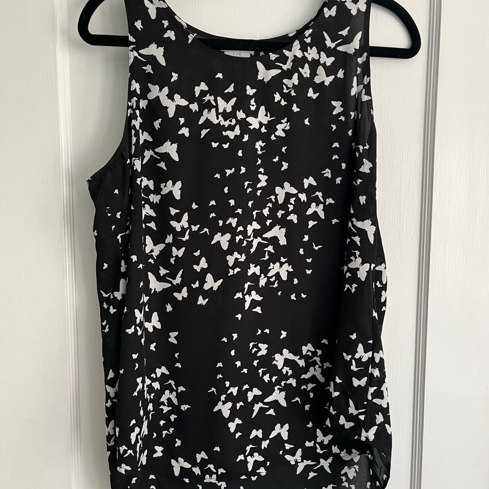 Van Heusen Black and White Sleeveless Tank Top